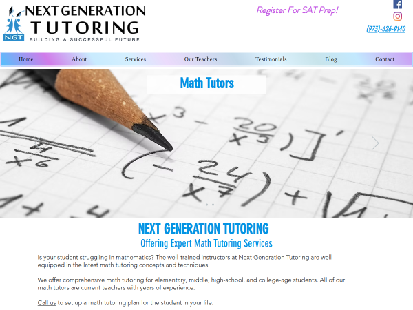 Next Generation Tutoring website
