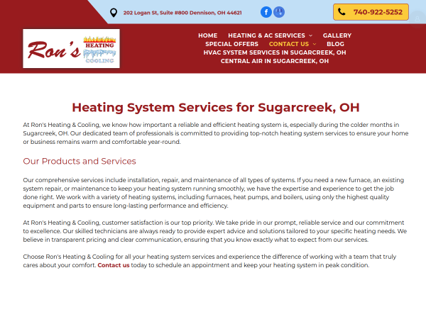 Heating System Services Sugarcreek Oh