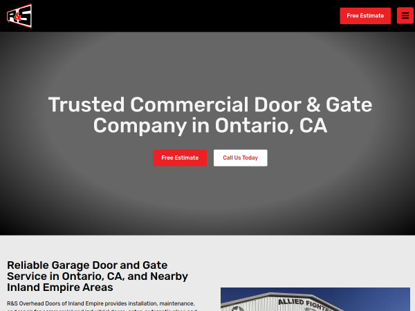 R&S Overhead Doors of Inland Empire inc. website