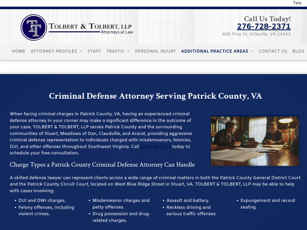 Criminal Defense Attorney Patrick County VA