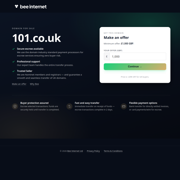 Website preview of 101 SECURITY AND IT LIMITED