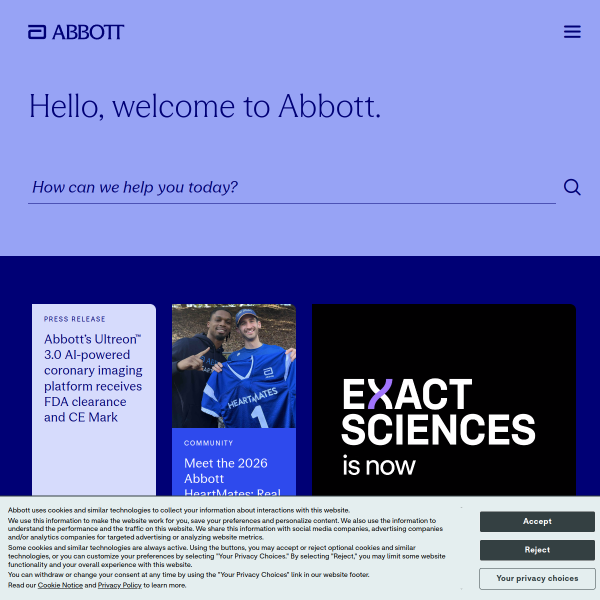 Website preview of Abbott Labs CDR (CAD Hedged)