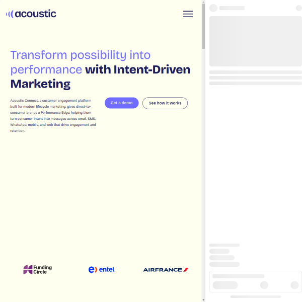 Website preview of Acoustic Research