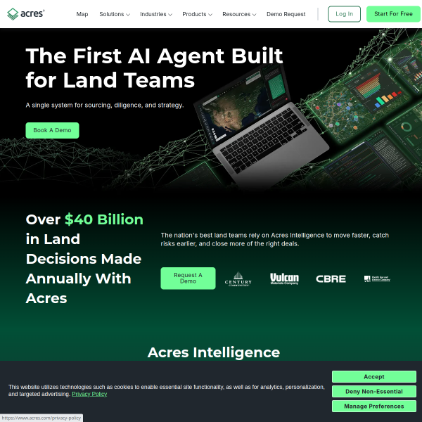 Website preview of ACRES STORAGE LTD