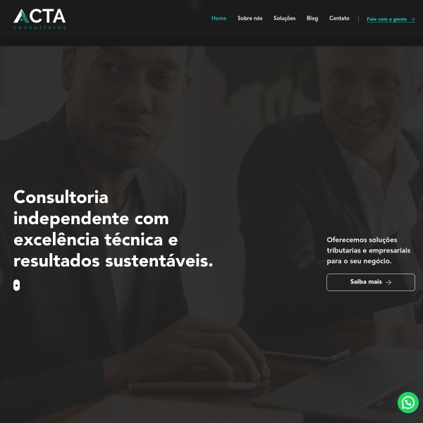 Website preview of acta administracao