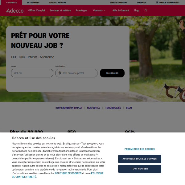 Website preview of Adecco Onsite Malestroit Industrie