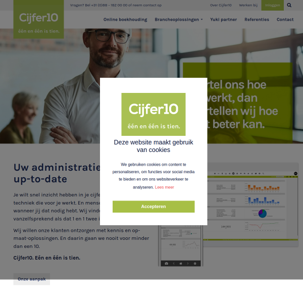 Website preview of administratiekantoor s. de jong