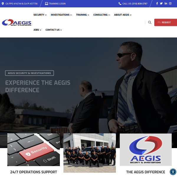Website preview of Aegis Roofing Pros