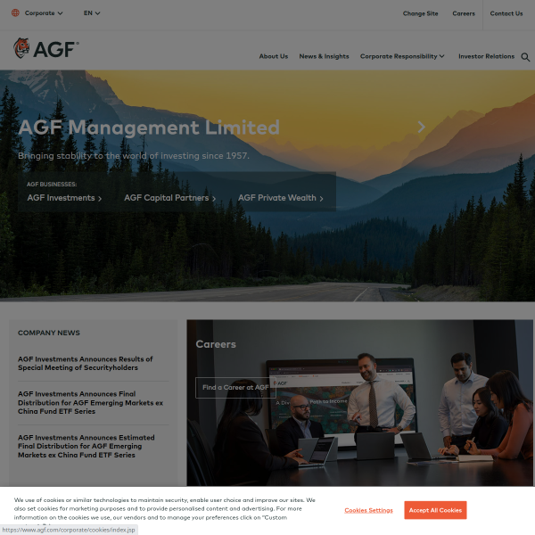 Website preview of AGF SAF PRIVATE CREDIT LIMITED PARTNERSHIP