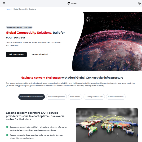 Website preview of airtel Bangladesh