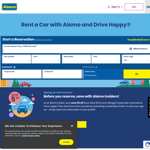 Website preview of ALAMO FOOD INC