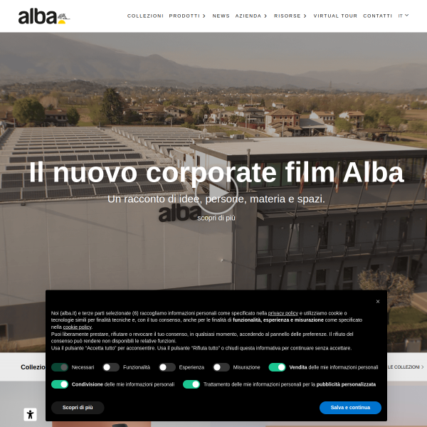 Website preview of ALBA ORGANIC AND ETHICAL WEAR S.R.L.