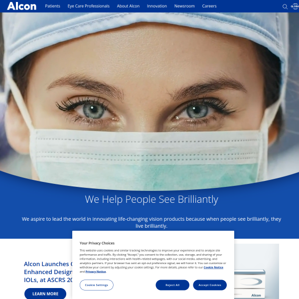 Website preview of alcon (china) ophthalmic product co., ltd.
