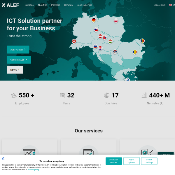Website preview of ALEF II