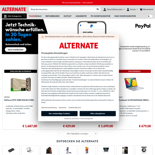 Website preview of Alternate Postal Direct