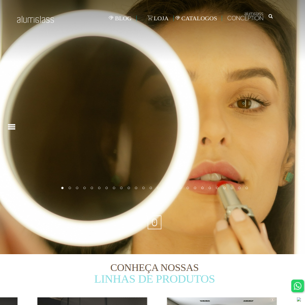 Website preview of ALUMIGLASS INDUSTRIA E COMERCIO DE ACESSORIOS PARA MOVEIS LTDA.