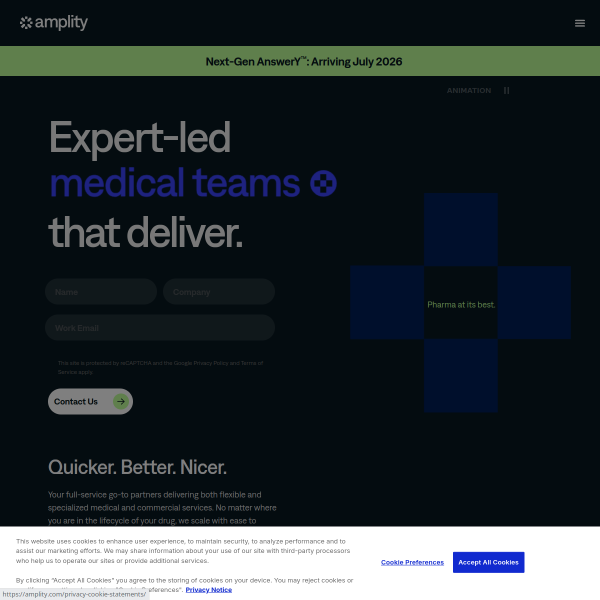 Website preview of Amplity, Inc.