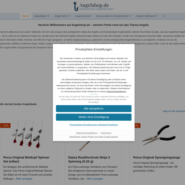 Website preview of Angelshop Kampe-Preuth