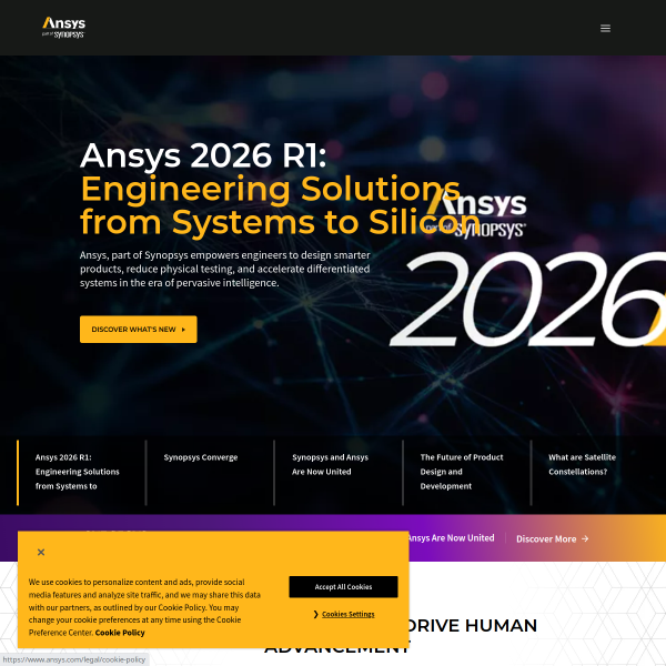 Website preview of Ansys Global Intelligence SRL