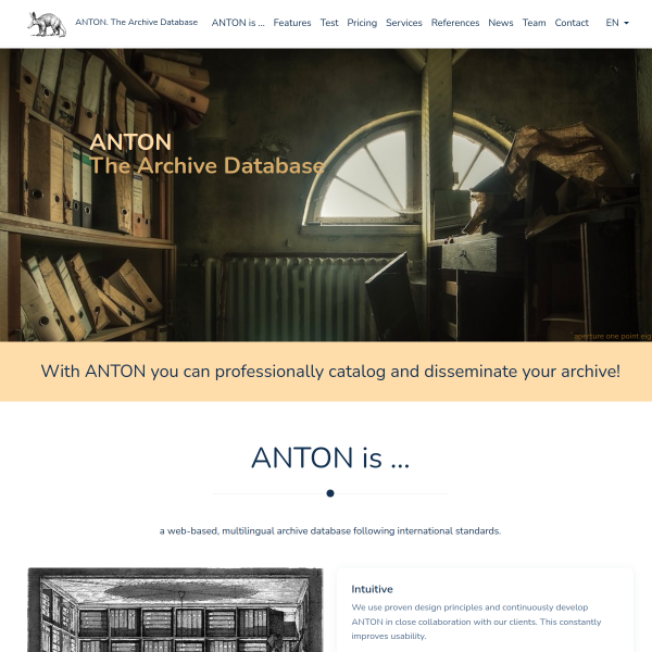 Website preview of Anton Meister