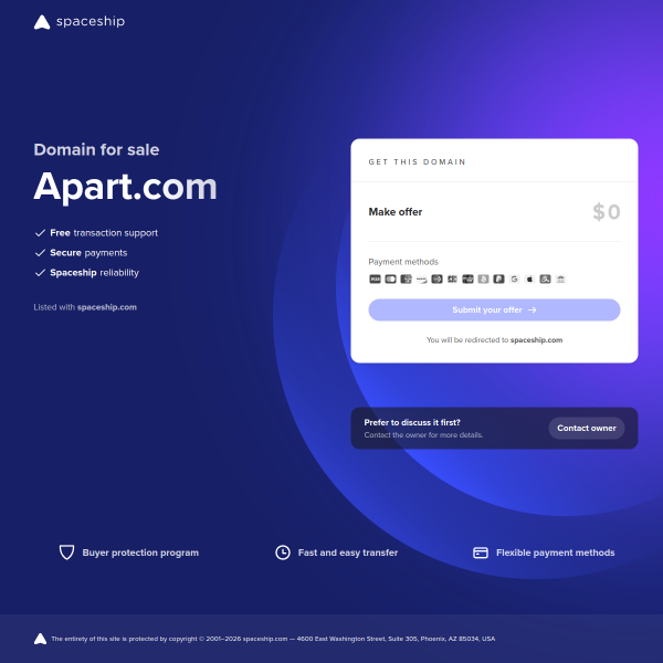 Website preview of Apart House