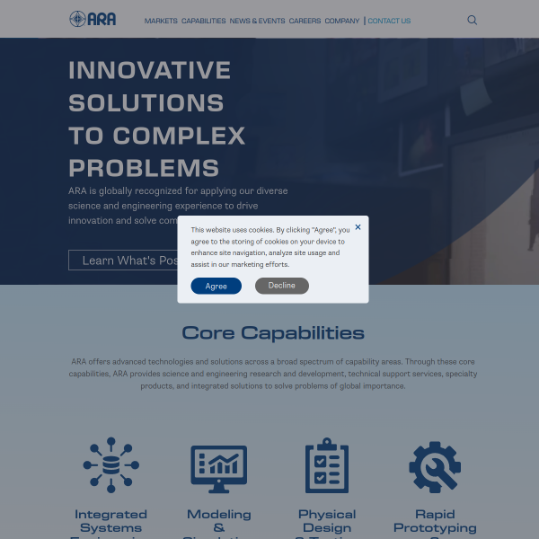 Website preview of Ara Dayatama Cemerlang