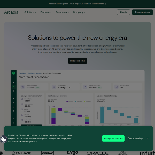 Website preview of Arcadia Design