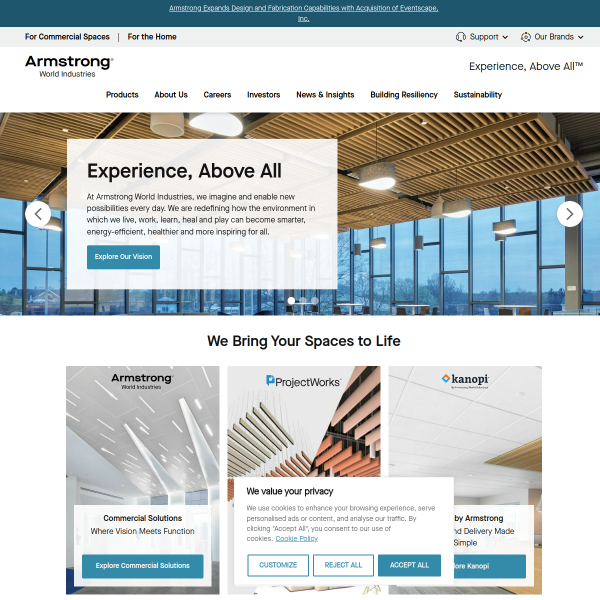 Website preview of armstrong oxford