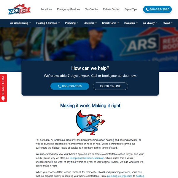 Website preview of ARS Interiors