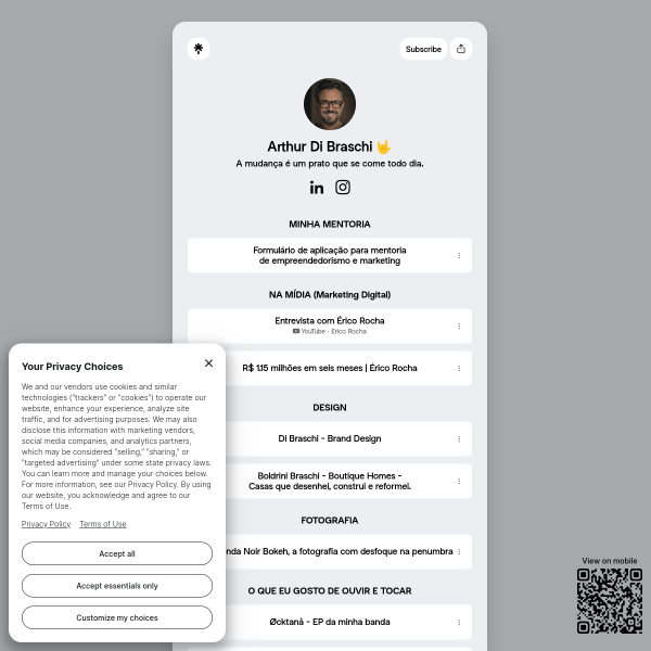 Website preview of ARTHUR B. ALFAIA RIBEIRO