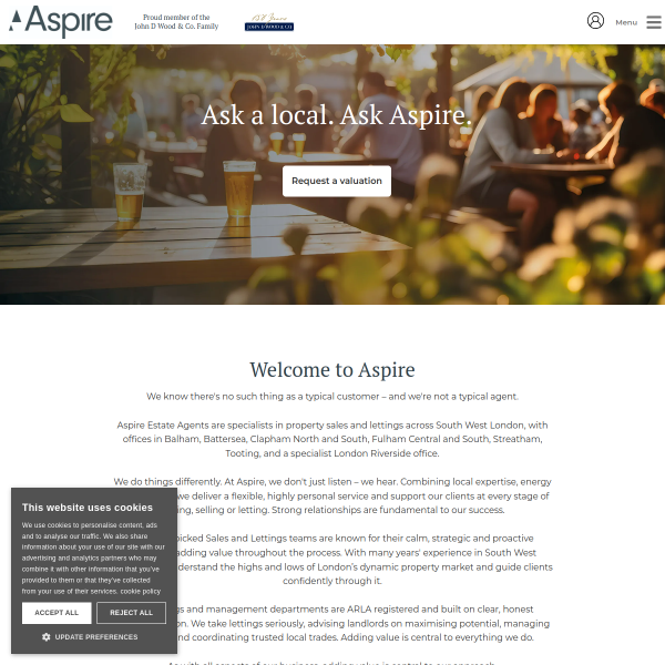 Website preview of ASPIRE CHEERLEADING ACADEMY CIC