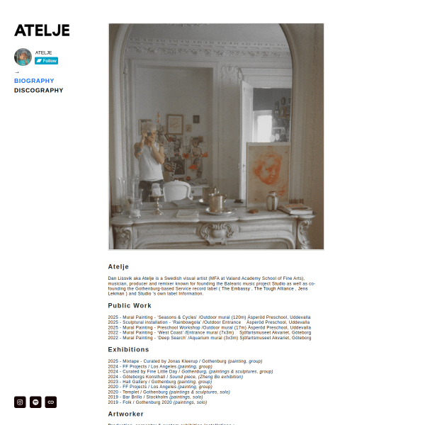 Website preview of Atelje Klara Bojana Flora