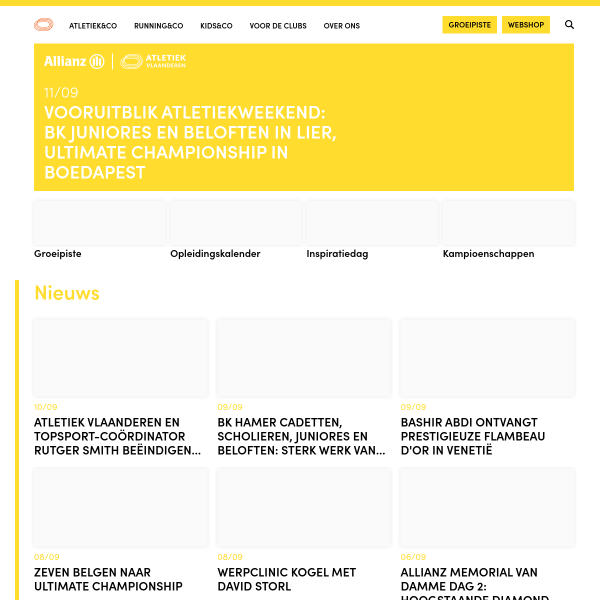 Website preview of atletiek vereniging lokeren