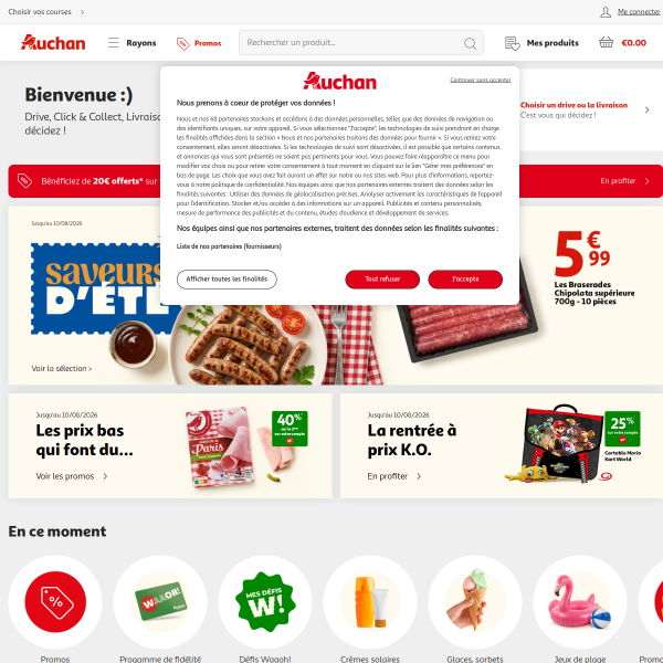 Website preview of AUCHAN SUPERMARCHE