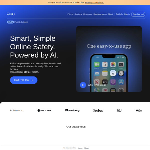 Website preview of Aura Media