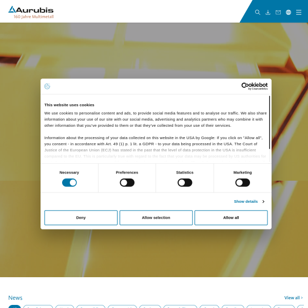 Website preview of Aurubis Bulgaria