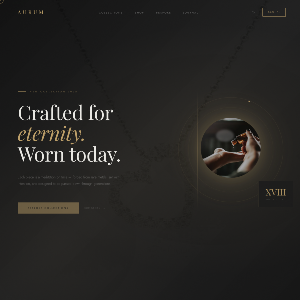 AURUM Jewelry e-commerce site