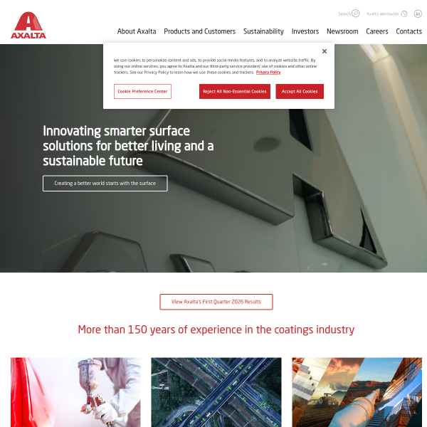 Website preview of AXALTA COATING SYSTEMS FINANCE 2 S.À R.L.