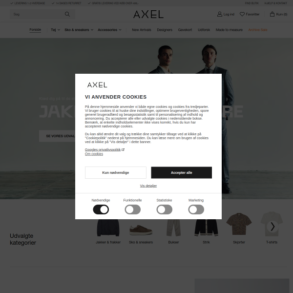 Website preview of AXEL ANDERSEN. SKIBBY ApS