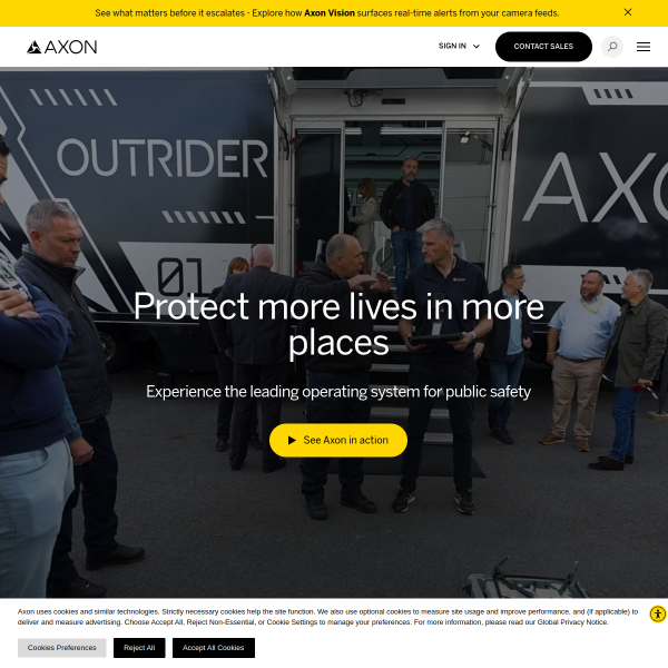 Website preview of AXON INTERNATIONAL INC