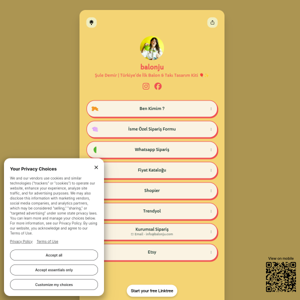 Website preview of Balonju