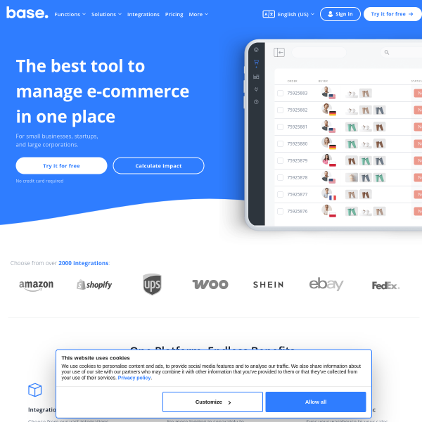 Website preview of BASE Automation Inc