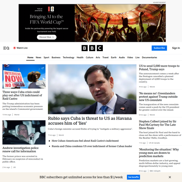 Website preview of BBC Janala