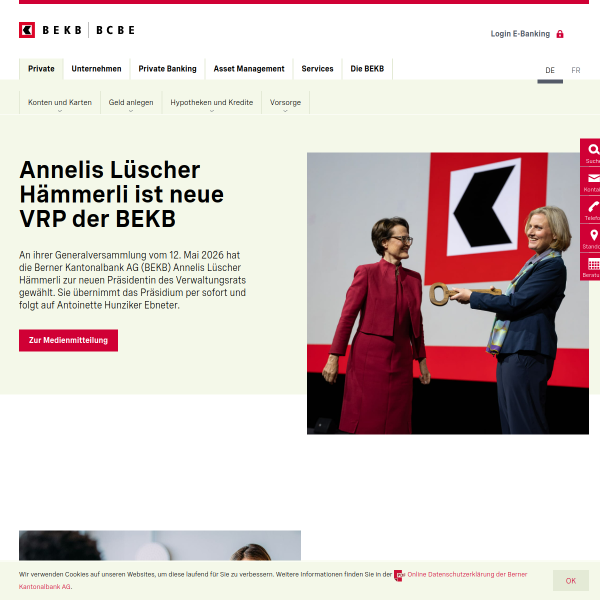 Website preview of BEKB L-QIF Immobilien Schweiz indirekt