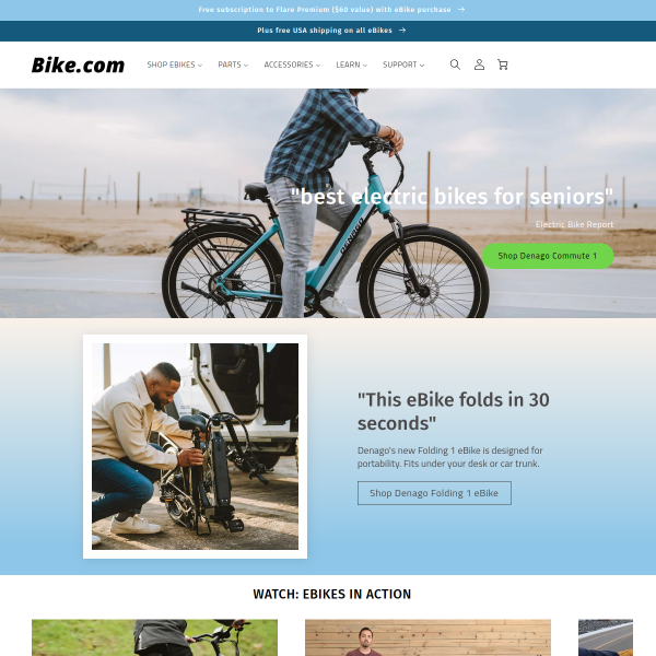 Website preview of Bike Arena