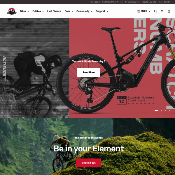 Website preview of bikes for sale