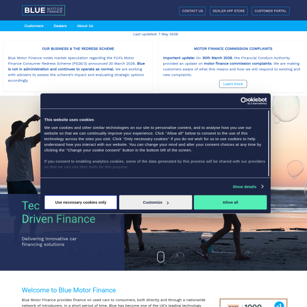 Website preview of BLUE SCENIC LTD