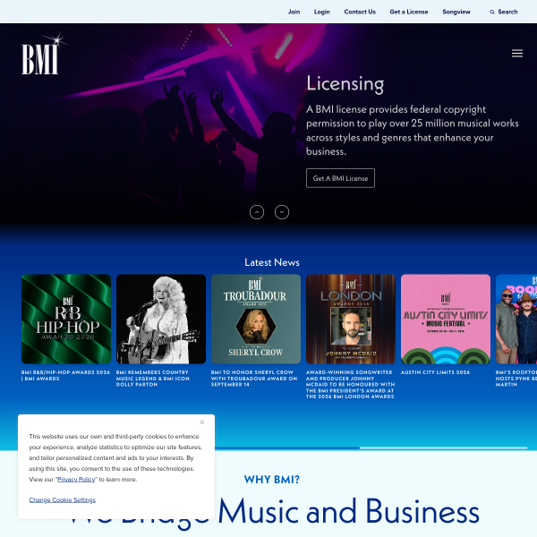 Website preview of bmi worldwide