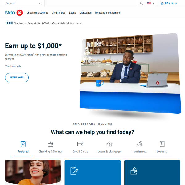 Website preview of BMO Covered Call US Banks ETF