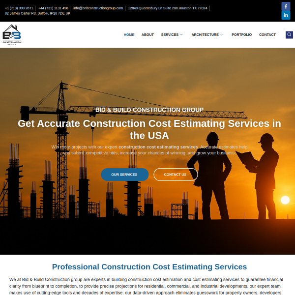BNB Construction Group website screenshot
